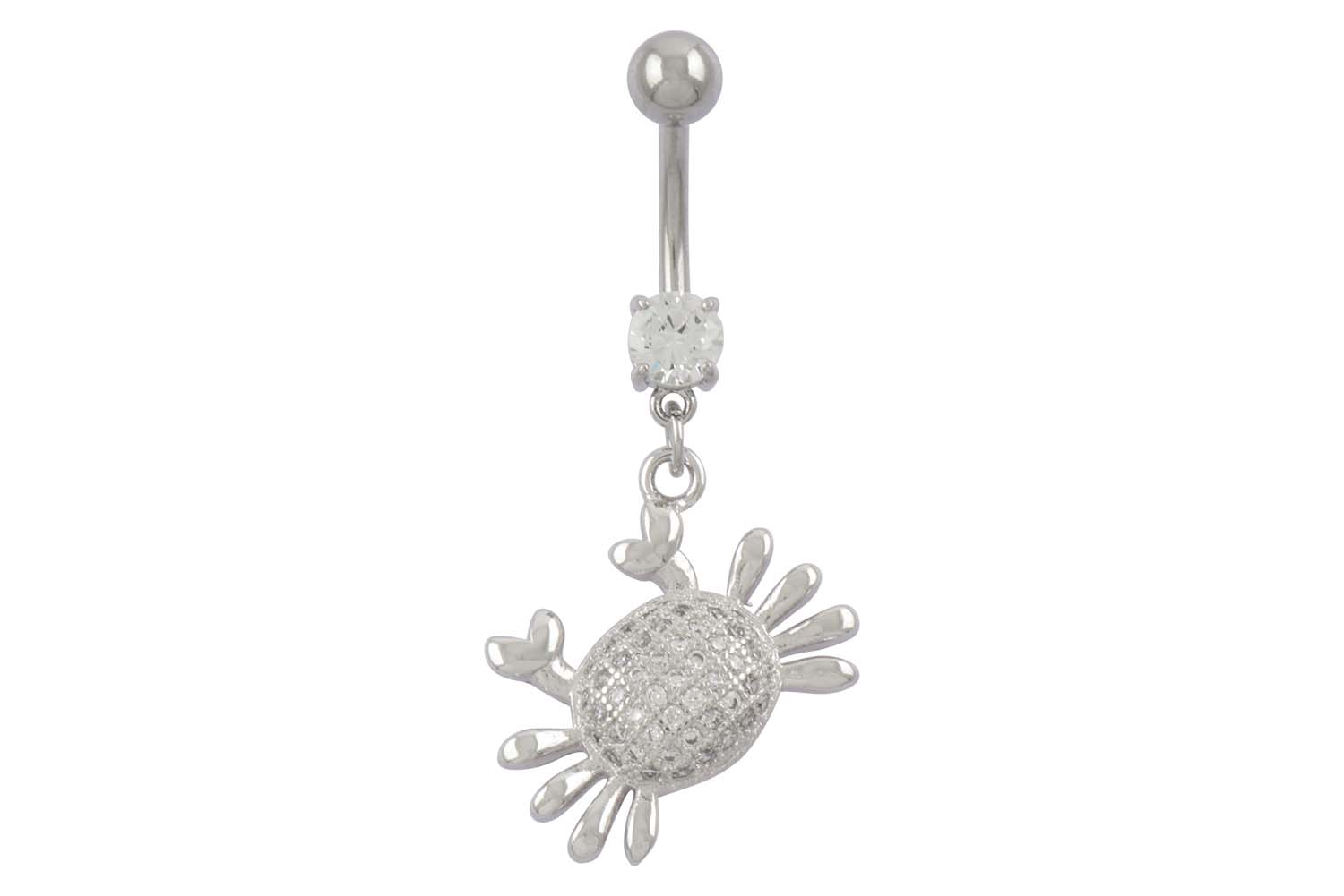 Chirurgenstahl Bananabell Piercing mit Brass-Design KRABBE ++SALE++